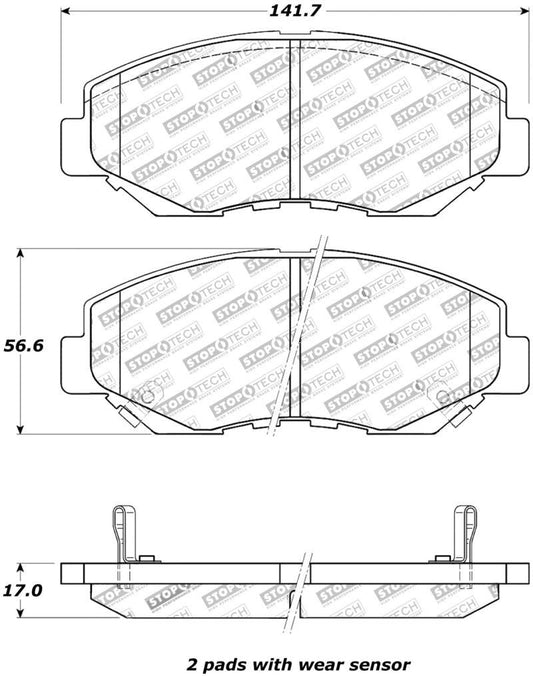 StopTech Street Touring 03-10 Honda Accord / 02-06 CR-V Front Brake Pads - Torque Motorsport