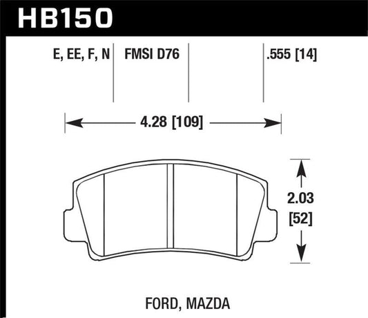 Hawk 79-84 Mazda B2000 / 70-74 RX-2 / 74-78 RX-4 / 79-85 RX-7 Blue 9012 Front Race Brake Pads - Torque Motorsport