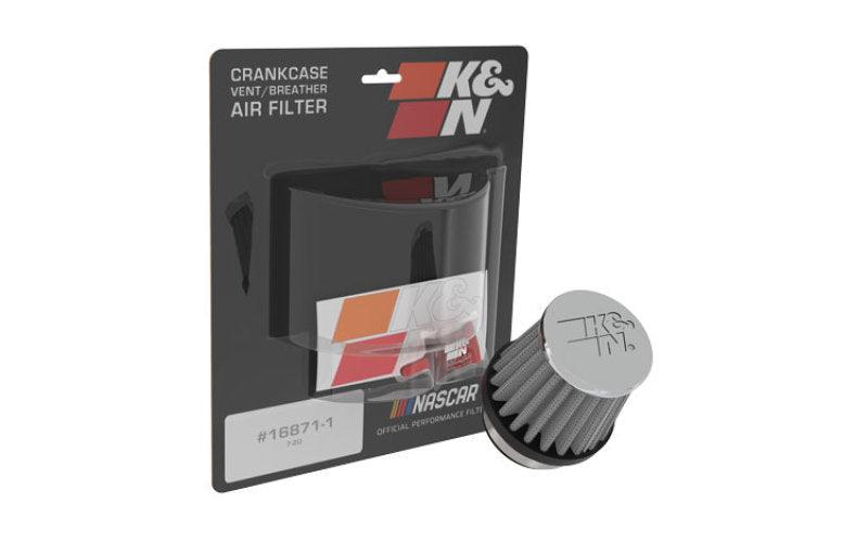 K&N Universal Chrome Filter 1 3/8 inch FLG / 2 1/2 inch Base / 2 inch Top / 2 1/4 inch Height - Torque Motorsport