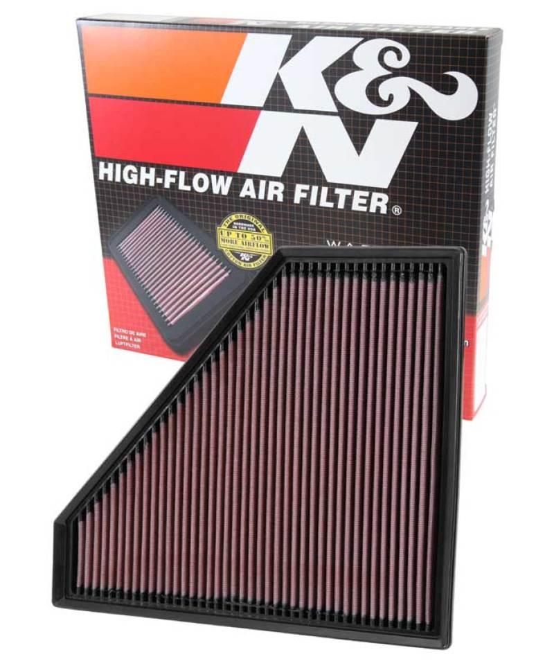 K&N Replacement Panel Air Filter 12.313in OS L x 10.313in OS W x 1.188in H for 13-14 Cadillac ATS - Torque Motorsport