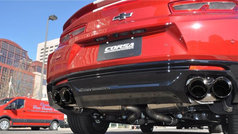 Corsa 16-18 Chevy Camaro SS 6.2L Xtreme+ 2.75in Cat-Back Dual Rear Exit w/ Twin 4in Black PVD Tips - Torque Motorsport