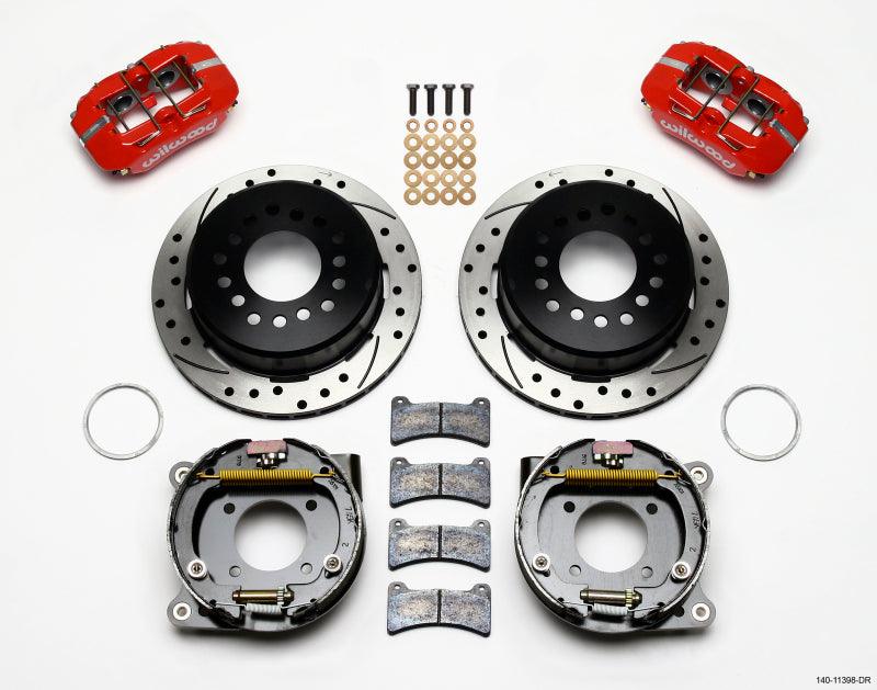 Wilwood Dynapro Low-Profile 11.00in P-Brake Kit Drill-Red Chevy 12 Bolt 2.75in Off w/ C-Clips - Torque Motorsport