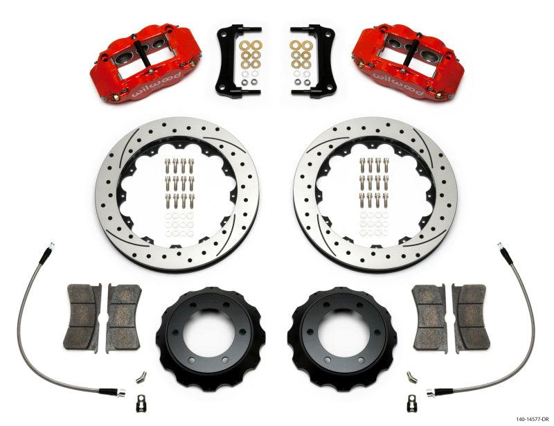 Wilwood Narrow Superlite Red 6R Front Kit 12.88in Drilled Rotor w/ Lines 05-15 Toyota Tacoma - Torque Motorsport