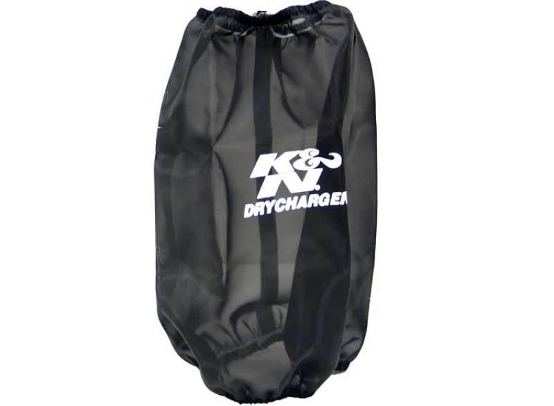 K&N 6.625in Base ID / 5.25in Top ID / 9.5in H Round Tapered Black DryCharger Air Filter Wrap - Torque Motorsport