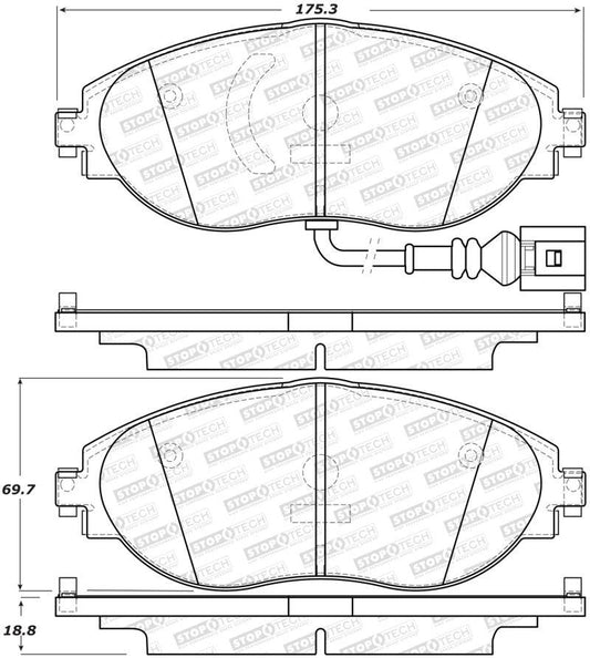 StopTech 14-18 Audi S3 Street Performance Front Brake Pads - Torque Motorsport