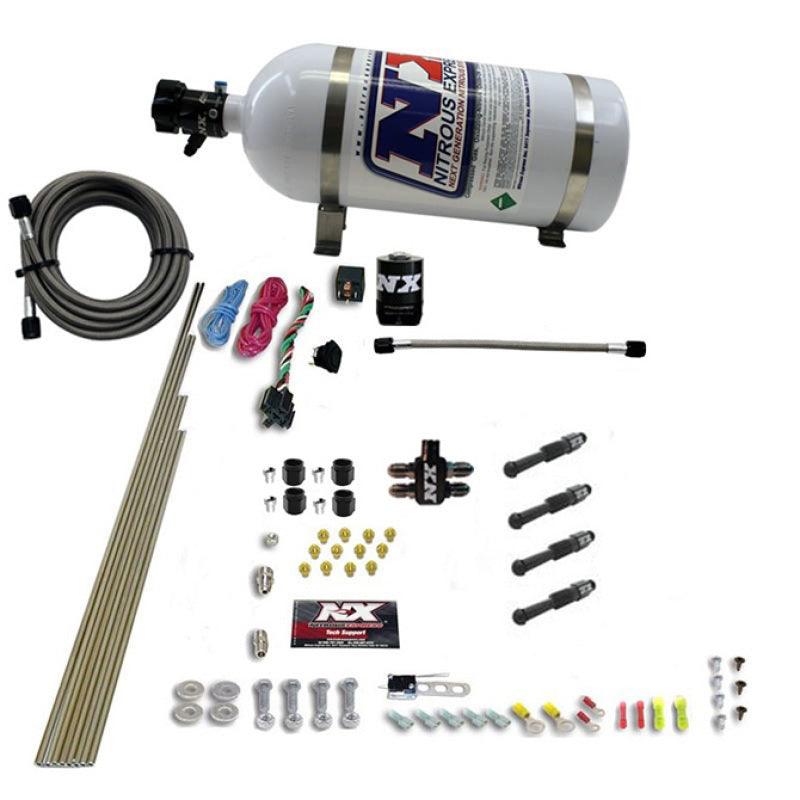 Nitrous Express Dry Direct Port Nitrous Kit 4 Cyl w/10lb Bottle - Torque Motorsport