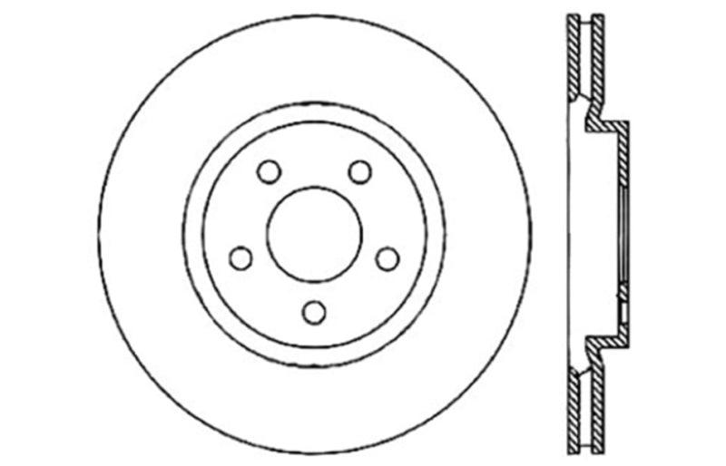 StopTech 05-09 Chrysler 300 (5.7L V8 exc SRT-8) Front Left Slotted & Drilled Rotor - Torque Motorsport