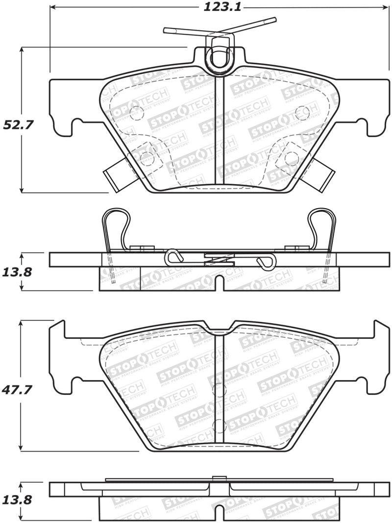 StopTech 16-21 WRX Street Brake Pads - Rear - Torque Motorsport