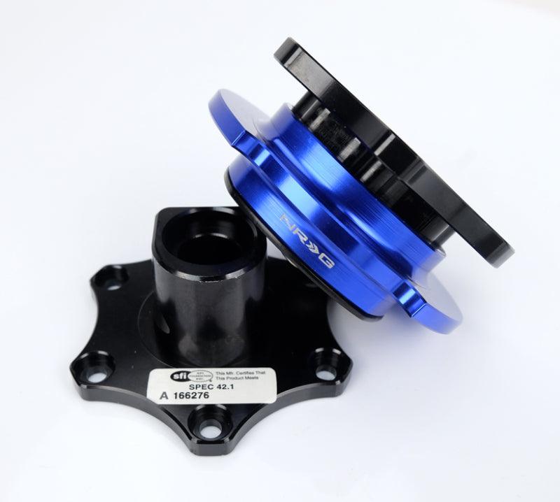 NRG Race Short Hub Datsun - Black Body Blue Ring - Torque Motorsport