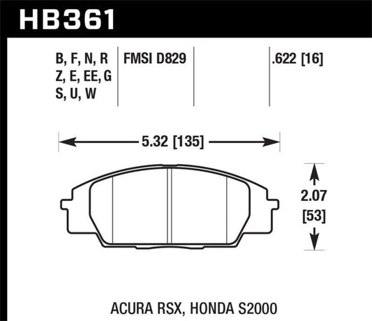 Hawk 2002-2006 Acura RSX Type-S HPS 5.0 Front Brake Pads - Torque Motorsport