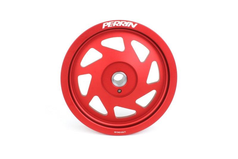 Perrin 19-21 Subaru WRX / 16-18 Forester Lightweight Crank Pulley (FA/FB Engines w/Large Hub) - Red - Torque Motorsport