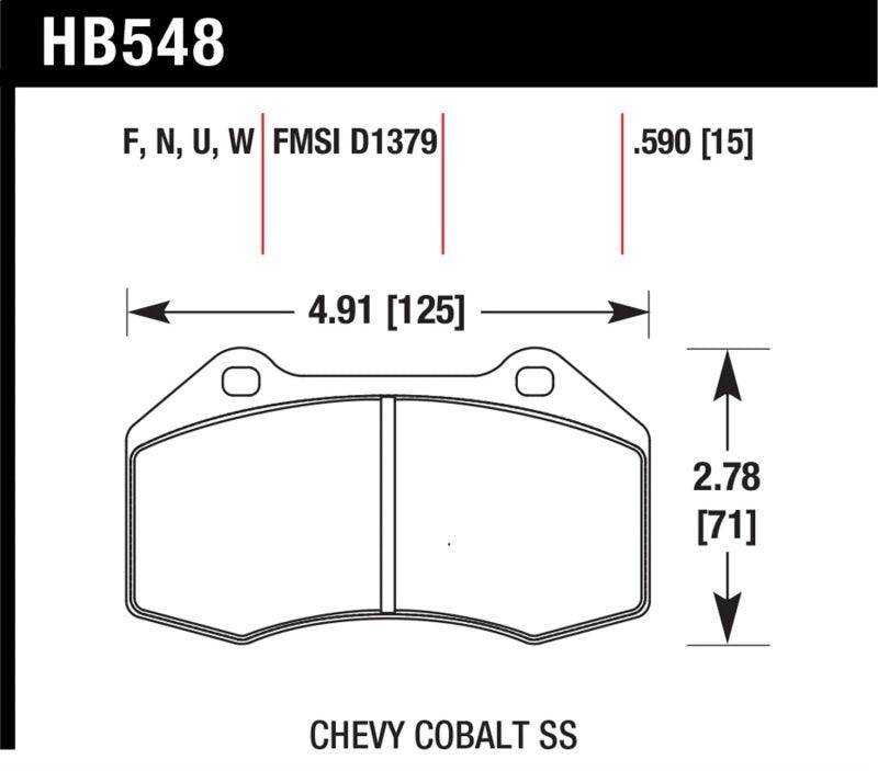 Hawk 08-10 Chevrolet Cobalt / HHR HPS 5.0 Front Brake Pads - Torque Motorsport