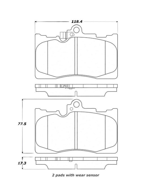 StopTech Street Touring 06 Lexus GS300/430 / 07-08 GS350 Front Brake Pads - Torque Motorsport