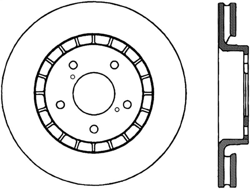 StopTech Power Slot 06-11 Lexus GS Series / 06-12 IS Series Front Right Drilled & Slotted Rotor - Torque Motorsport