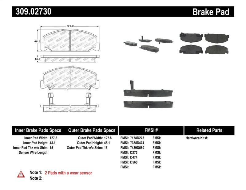 StopTech Performance 93-00 Honda Civic DX w/ Rr Drum Brakes Front Brake Pads - Torque Motorsport