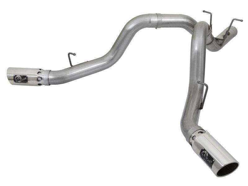 aFe Large Bore-HD 4in 409-SS DPF-Back Exhaust w/Dual Polished Tips 2017 GM Duramax V8-6.6L (td) L5P - Torque Motorsport