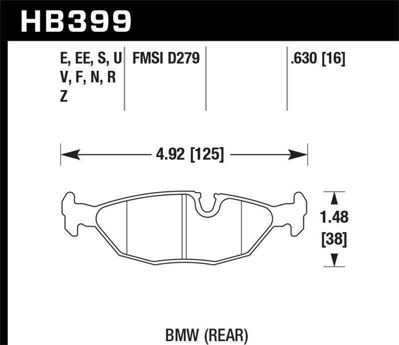 Hawk 84-4/91 BMW 325 (E30) HPS Street Rear Brake Pads - Torque Motorsport