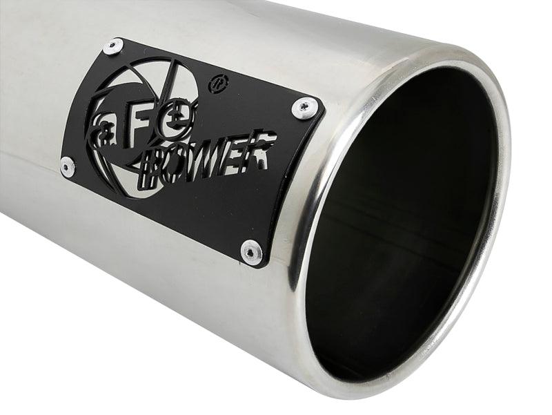 aFe SATURN 4S 4in SS Intercooled Exhaust Tip - Polished 4in In x 5in Out x 12in L Bolt-On - Torque Motorsport