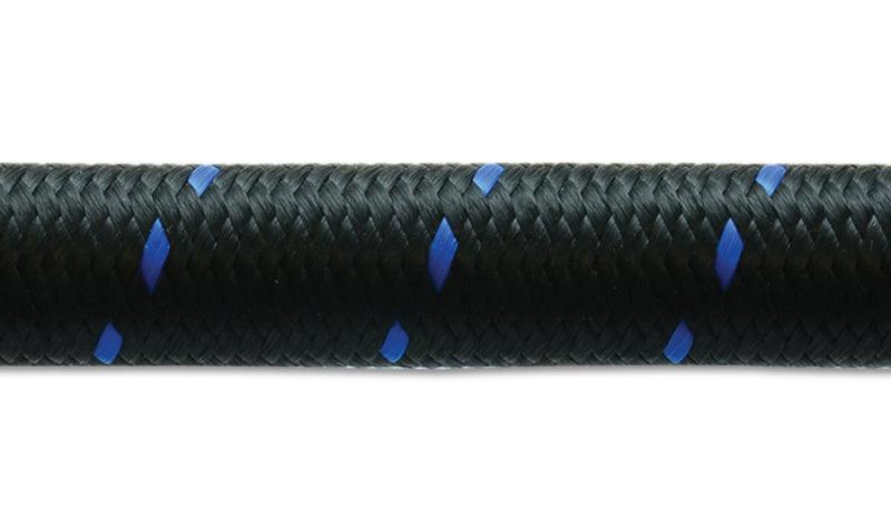 Vibrant -10 AN Two-Tone Black/Blue Nylon Braided Flex Hose (10 foot roll) - Torque Motorsport