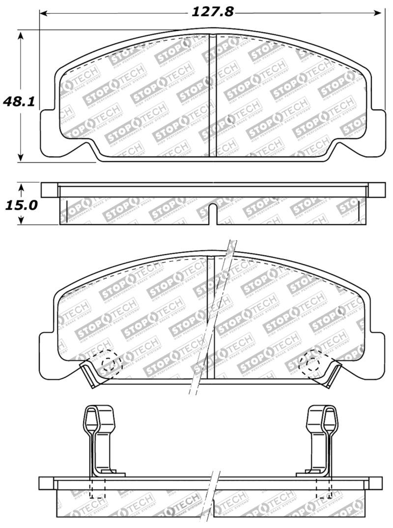 StopTech Performance 93-00 Honda Civic DX w/ Rr Drum Brakes Front Brake Pads - Torque Motorsport