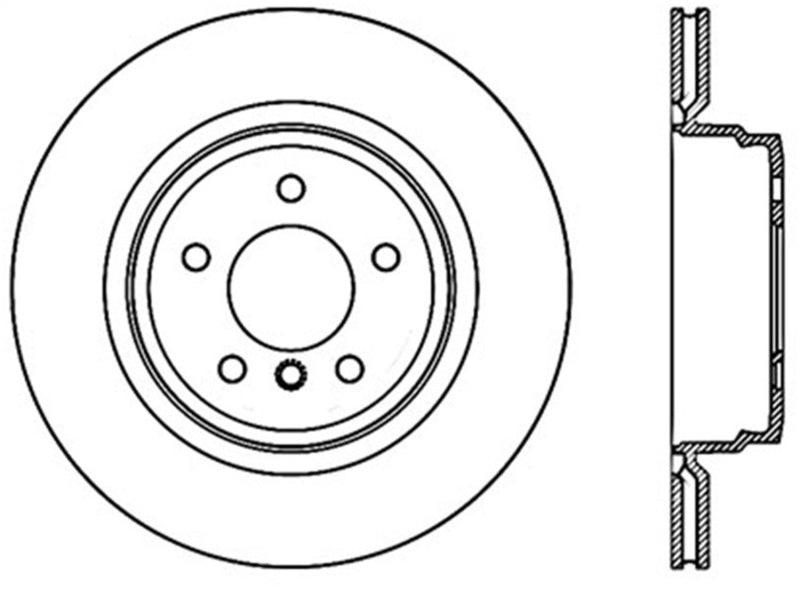 StopTech 06 BMW 330 / 07-09 BMW 335 Slotted & Drilled Left Rear Rotor - Torque Motorsport