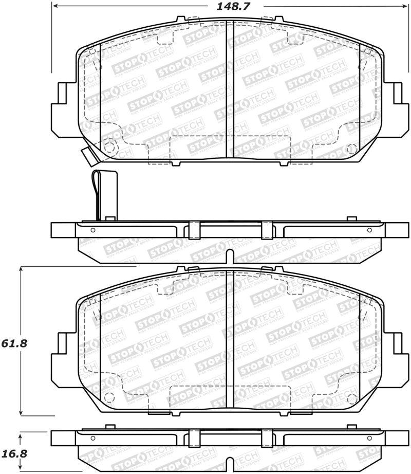 StopTech 13-18 Acura RDX Street Performance Front Brake Pads - Torque Motorsport