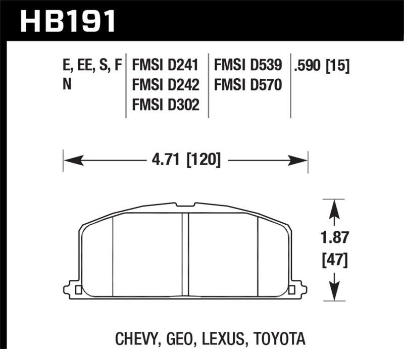 Hawk 86-88 Chevy Nova / 90-92 Geo Prizm GSI / 90-92 Prizm LSI / Toyota (Various) Race Front Brake Pa - Torque Motorsport