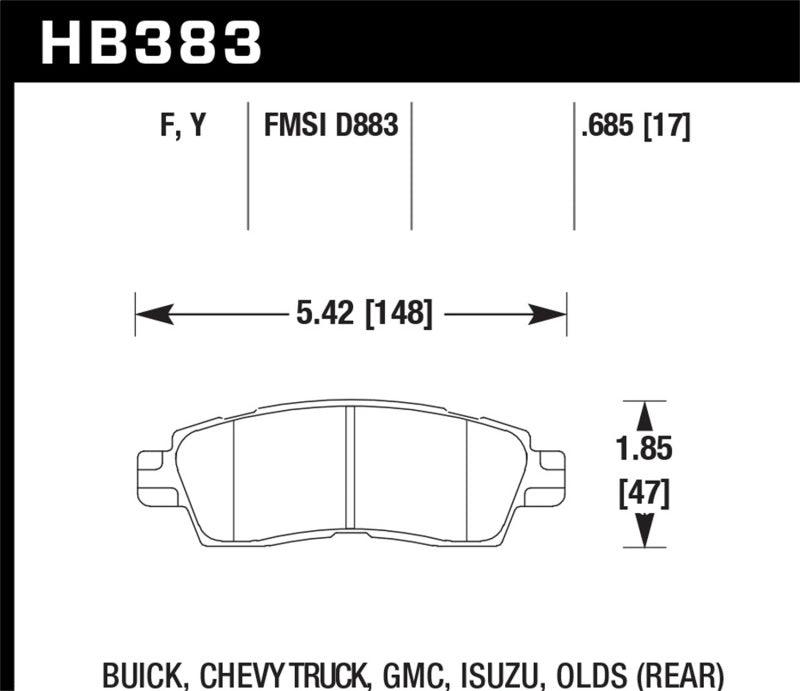 Hawk Buick / Chevy Truck / GMC / Isuzu / Olds / LTS Street Rear Brake Pads - Torque Motorsport