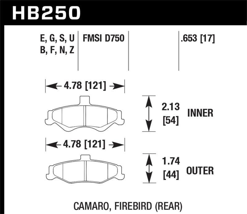 Hawk 1998-2002 Chevrolet Camaro SS 5.7 HPS 5.0 Rear Brake Pads - Torque Motorsport