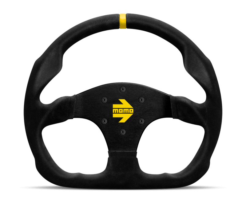 Momo MOD30 Steering Wheel 320 mm - Black Suede/Black Spokes/1 Stripe - Torque Motorsport