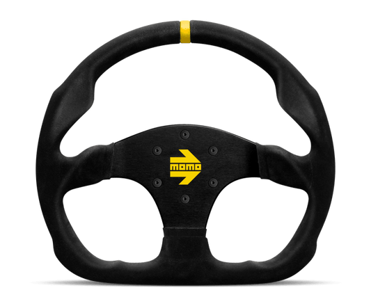 Momo MOD30 Steering Wheel 320 mm - Black Suede/Black Spokes/1 Stripe - Torque Motorsport