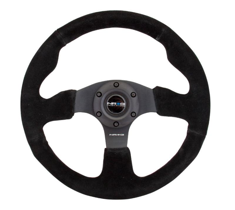 NRG Reinforced Steering Wheel (320mm) Suede w/Black Stitch - Torque Motorsport