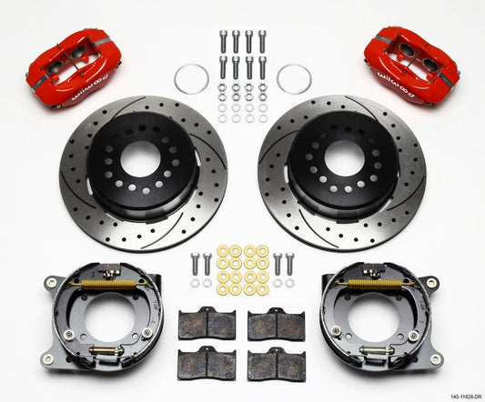 Wilwood Forged Dynalite P/S Park Brake Kit Drill-Red Impala 59-64 / Corvette 57-62 - Torque Motorsport