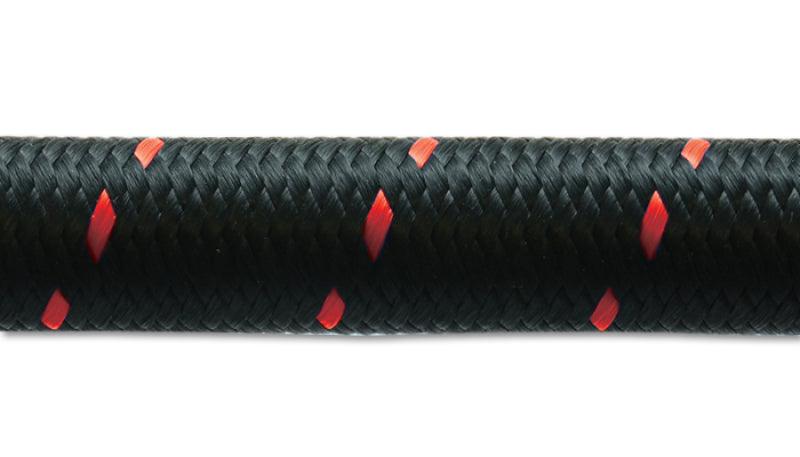 Vibrant -8 AN Two-Tone Black/Red Nylon Braided Flex Hose (2 foot roll) - Torque Motorsport