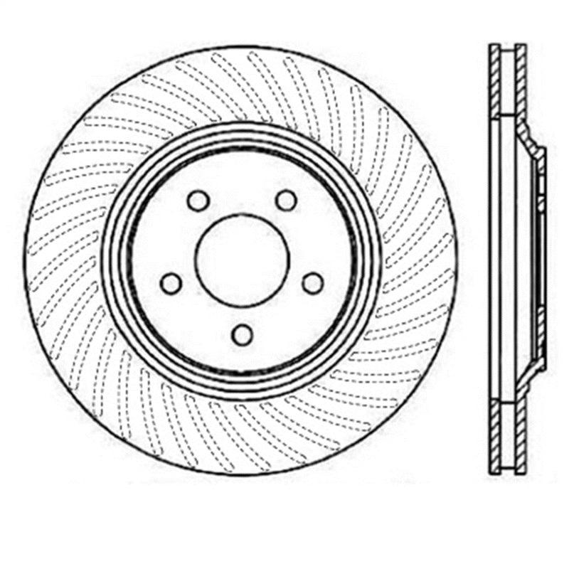 StopTech Power Slot 94-04 Ford Mustang Front Right Slotted Rotor - Torque Motorsport