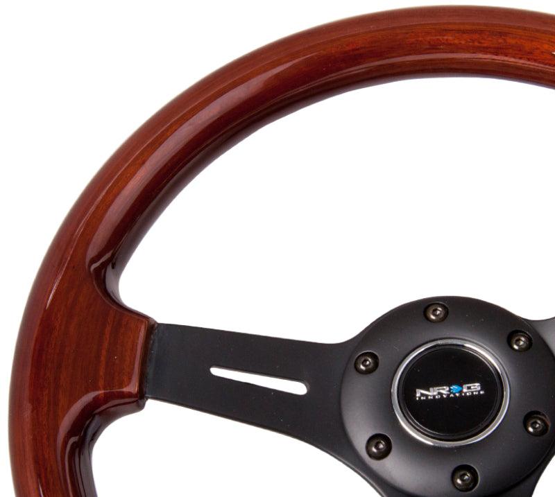 NRG Classic Wood Grain Steering Wheel (330mm) Wood Grain w/Matte Black 3-Spoke Center - Torque Motorsport