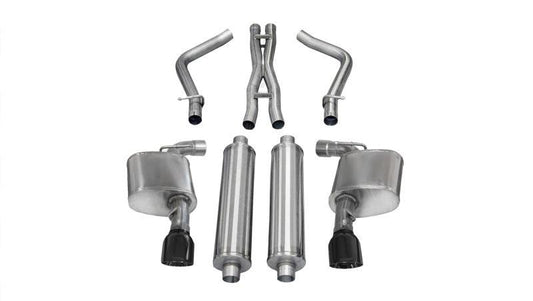 Corsa 12-13 Dodge Charger SRT-8 6.4L V8 Black Xtreme Cat-Back Exhaust - Torque Motorsport