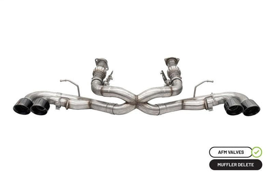 Corsa 2020 Corvette C8 3in Xtreme Cat-Back Exhaust 4.5in Blk Quad Tips - Integrates stock AFM Valve - Torque Motorsport