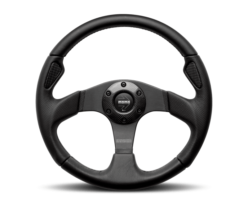 Momo Jet Steering Wheel 350 mm - Black AirLeather/Black Spokes - Torque Motorsport