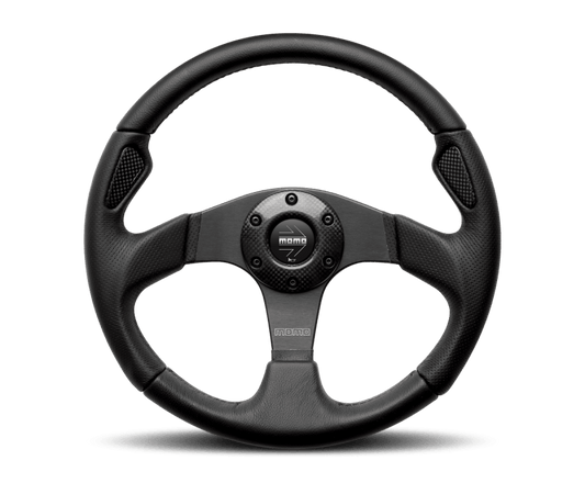 Momo Jet Steering Wheel 350 mm - Black AirLeather/Black Spokes - Torque Motorsport