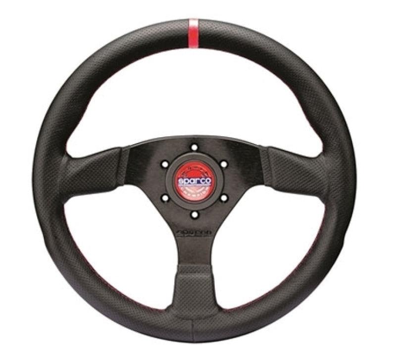 Sparco Steering Wheel R383 Champion Black Leather / Black Stitching - Torque Motorsport