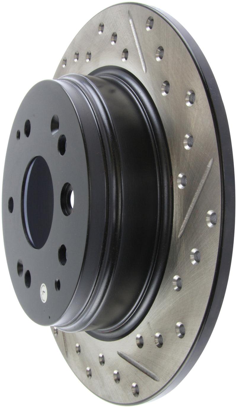 StopTech 04-08 Acura TL / 03-09 honda Element Slotted & Drilled Left Rear Rotor - Torque Motorsport