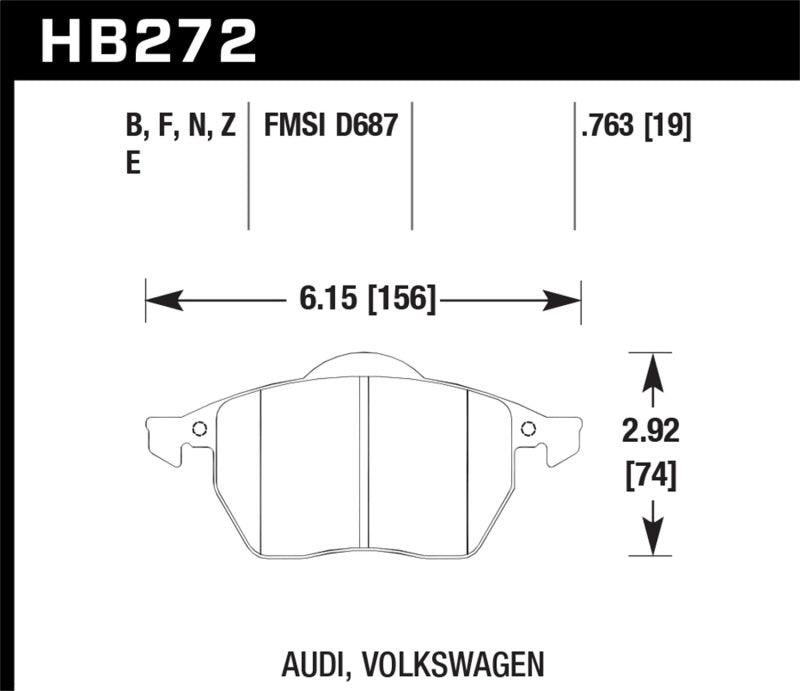 Hawk 00-06 Audi TT/TT Quattro / 96-06 VW (Various) HPS Street Front Brake Pads - Torque Motorsport