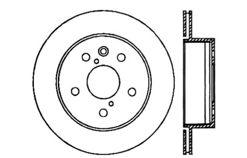 StopTech Power Slot 06-11 Lexus GS Series / 06-12 IS350 Rear Left Drilled & Slotted Rotor - Torque Motorsport