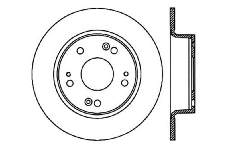 StopTech 09-10 Acura TSX / 08-10 Honda Accord Coupe/05-10 Sedan Left Rear Slotted & Drilled Rotor - Torque Motorsport