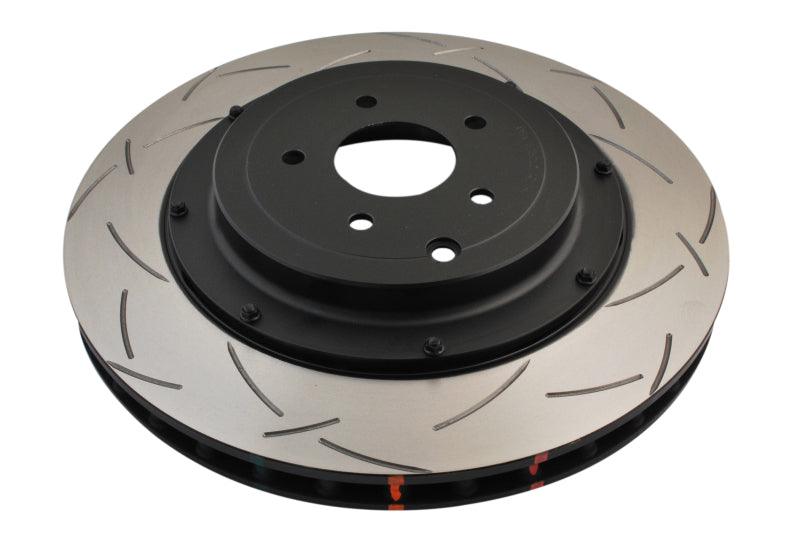 DBA 09+ Nissan GTR R-35 Rear Slotted 5000 Series 2 Piece Rotor Assembled w/ Black Hat - Torque Motorsport