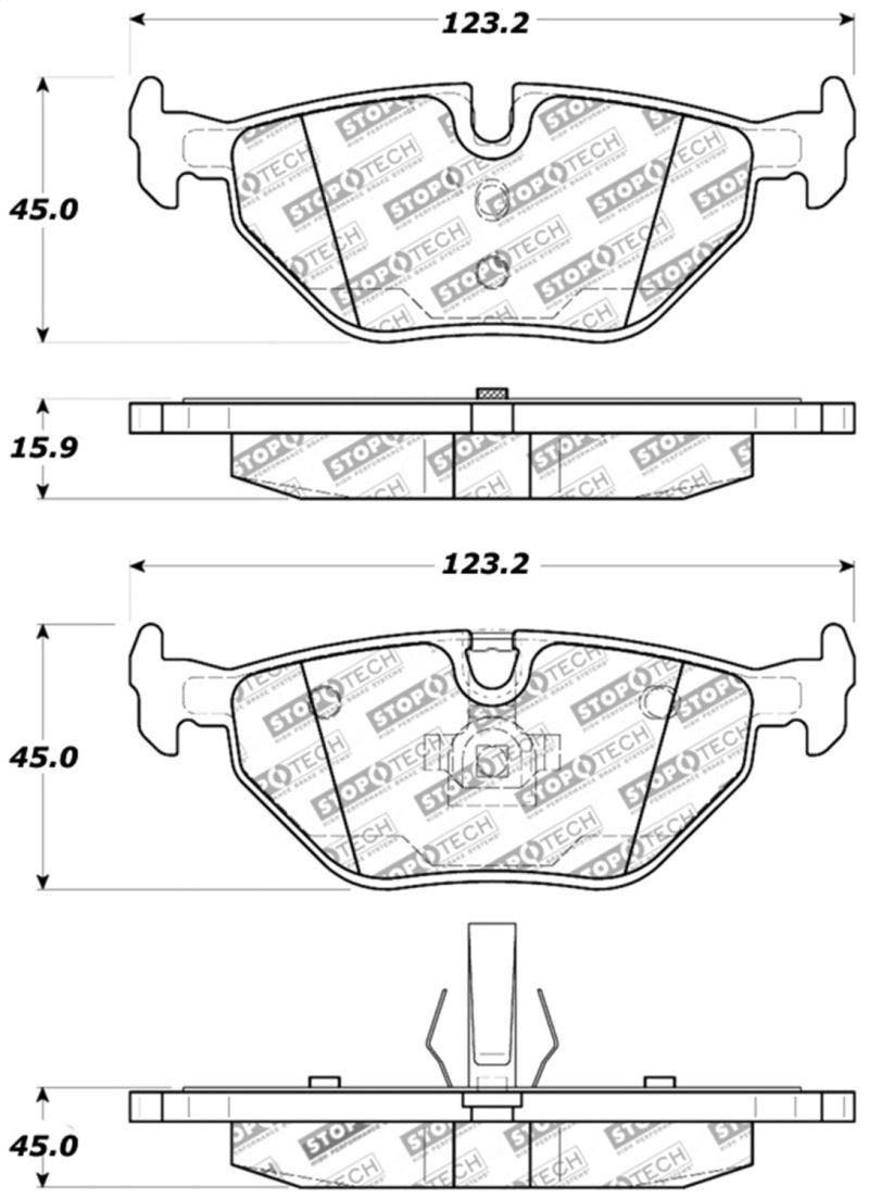 StopTech Performance 01-02 BMW Z3 / 03-09 Z4 / 10/90-07 3 Series / 99-09 Saab 9-5 Rear Brake Pads - Torque Motorsport