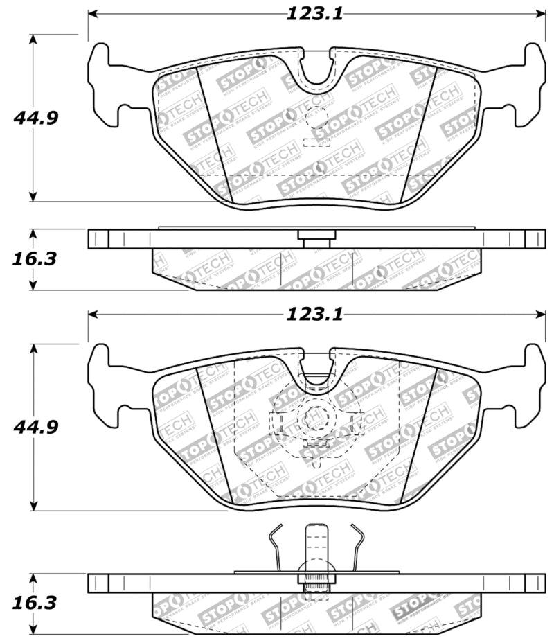 StopTech Performance 87-99 BMW M3 / 89-93 M5 / 98-02 Z3 Rear Street Performance Brake Pads - Torque Motorsport