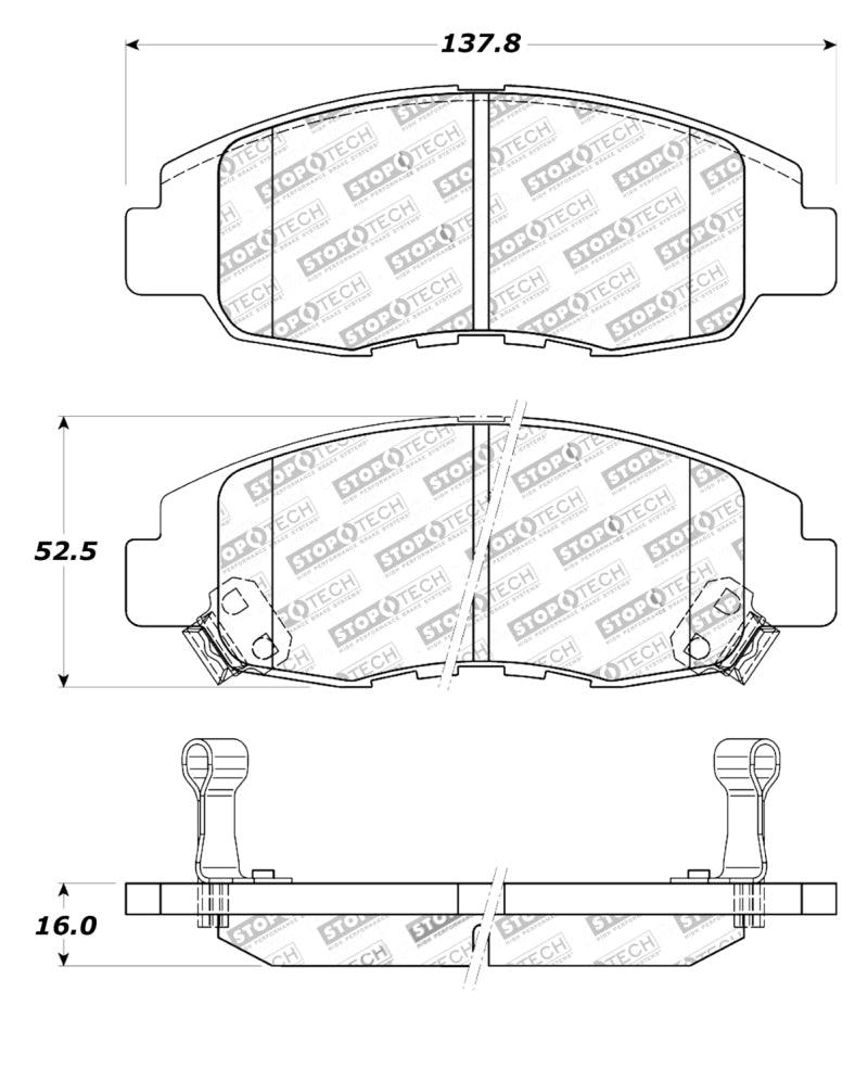 StopTech Street Touring 98-02 Honda Accord Coupe/Sedan Front Brake Pads - Torque Motorsport