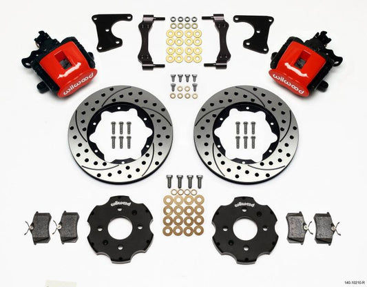 Wilwood Combination Parking Brake Rear Kit 11.00in Drilled Red Civic / Integra Drum 2.71 Hub Offset - Torque Motorsport